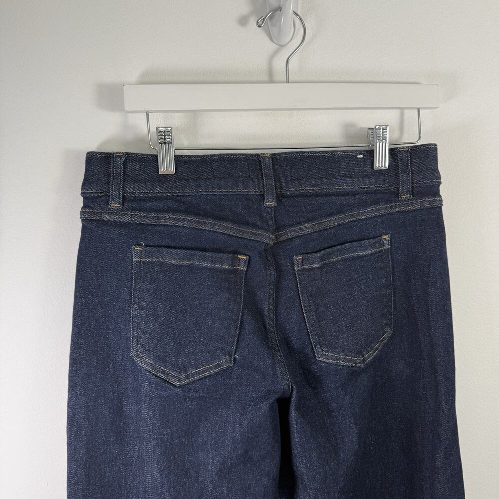 Spanx Wide Leg Pull On Jeans Raw Indigo Dark Wash Stretch Hi Rise Womens Large - Picture 7 of 11